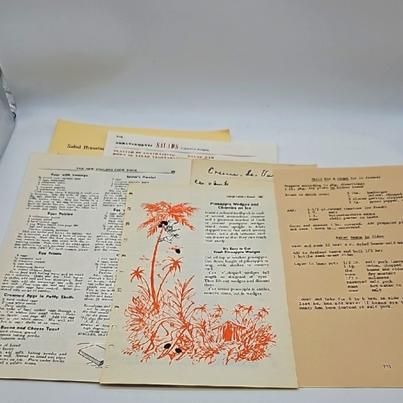 18 Vintage Cookbook Recipe Pages for Home Kitchen - Picture 5 of 8